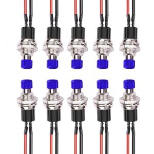 Pack of 10 Sturdy Round Momentary Power Switches Ergonomic Designs for Craft Electronics and Home Devices Daily Use