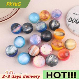 PkYeG 10Pcs Children Planet Bouncy Ball Toy Starry Sky Elastic Rubber Solid Jumping Ball Kids Party Toys Gift