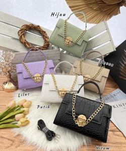 Tasready Tas Selempang Wanita Fashion Warna Warni Rantai Besi