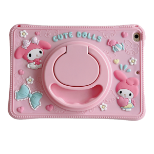 Olike EduTab E1 8 Inch Ring Case Sandaran Softcase Anak Kids Friendly Melody Case Aman Pink Ungu Karakter Rotate Kesing Pelindung Tablet