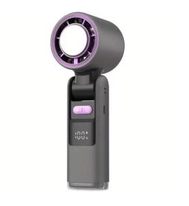 K-801Handheld Portable Fan Ice Cooling Fan LED Display High Speed 4000mAh Rechargeable Battery 8H Max 100 Speed 90° Foldable Cooling Device