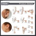 Jstyle 14Pcs Stainless Steel Stud Earrings Set for Women Men Star Moon Snake 16G Cartilage Earrings Set Hypollergenic Screw Back Earrings Helix Piercing Jewelry. 