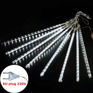 ไฟประดับตกแต่ง ไฟฝนดาวตก ไฟดาวตกโซล่าเซลล์ 8 แท่ง 30cm สำหรับตกแต่งบ้าน ระเบียง ต้นไม้ กันน้ำ