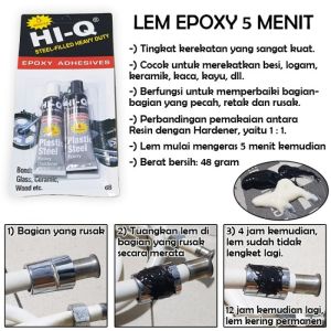 Lem EPOXY Power Steel Resin - Hardener 5 Menit