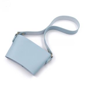 LYMEDIA Leather Water Bottle Sleeve Bag Handle Portable Coffee Cup Holder Waterproof Beverage Cup Bag Sling Carrier Pouch