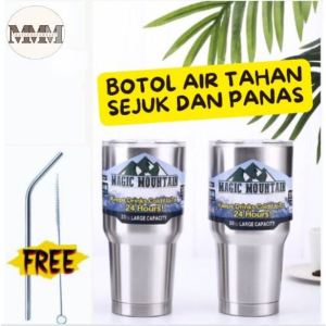 Rocky Mountain Tumbler 900ML Botol Air Stainless Steel Bottle Water Bottle With Straw Insulated Flask 现货保温杯/冰霸杯/水杯/冷热杯