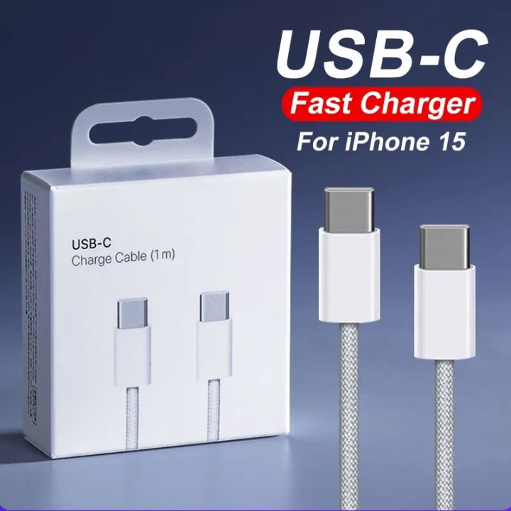 Original USB-C Cable For iPhone 15 Pro Max PD 60W /240W Fast