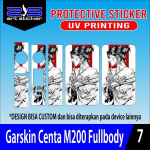 Stiker Garskin Centa M200 Abstrak Red UV Varnish Printing
