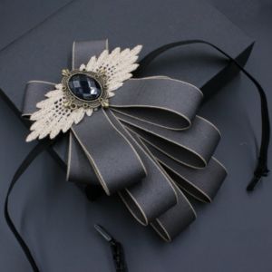 LUMIYA Faux Stone Mens Suit Lapel Flowers Polyester Alloy Bow Tie Necktie Fashion Neck Decoration Wedding