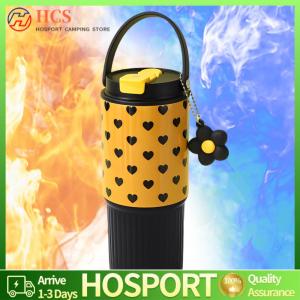 【HCS】 Hand-Held Water Cup 316 Stainless Steel Simple Straw Insulated Cup Outdoor Drinking Tumbler for Travel Commute Fitness