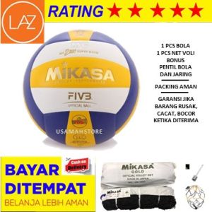 FLASHSALE !! PAKET BOLA VOLI MIKASA 2200 NET VOLI MIKASA GOLD  - bola voli - bola volly - bola mikasa size 5 bola volley mikasa- bola voli empuk - Net voli Mikasa - Net Voli Murah
