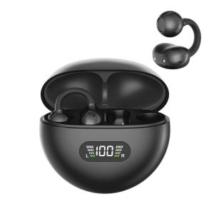 Clip-on OWS Wireless Bluetooth Earphones With Digital Display Use For Call Music And Sports