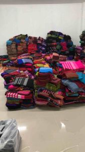 ผ้าซิ่นสีเขียว ผ้าฝ้ายทอแท้เต็มผืนยังไม่ได้เย็บ จากโรงทอผ้าชิ้น 39*68 ผ้าถุงซักสีไม่ตกผ้าไม่หดผ้านุ่มมาก