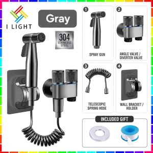 （Fast&COD）304 Toilet Bidet Sprayer Set 2M Telescopic Hose Bidet Sprayer Heavy Duty Bidet Spray Set