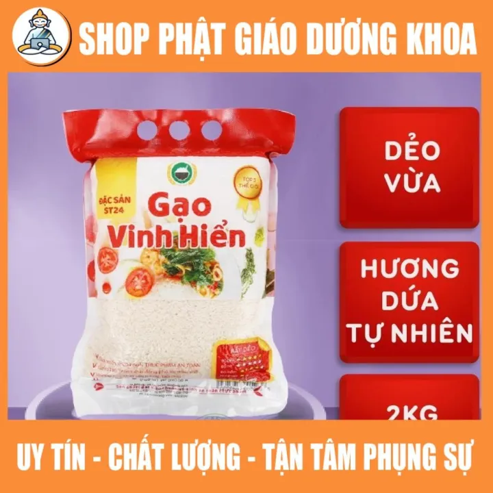 Gạo ST24 Vinh Hiển 2kg - Dẻo thơm nhiều, mềm, ngon cơm