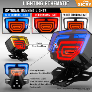 Meroca Motorcycle Tail light LED Rear light Brake light Tail Angel Eye Flash Motor Headlight LED Motorbike Accessories Integrated LED rear light for Honda motorcycles – dynamic flash signal improved safety features for CG125/TMX125/155