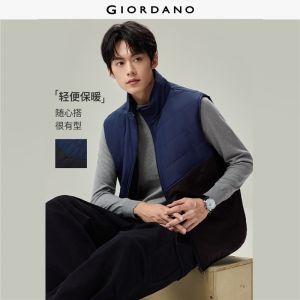 Giordano Beau Monde Men Colorblock stand collar padded Tanks Free Shipping 13076716