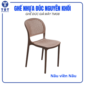 Ghế Nhựa Giả Mây Không Tay Vịn TM08 Chất Liệu Nhựa PP Nguyên Sinh Bền Bỉ Thân Thiện Với Môi Trường