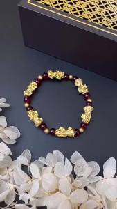 [ Premium Selection ] Traditional Gold Pixiu Bracelet Auspicious and Elegant Retro Chinese Style Womens Bold Yiwu Accessories