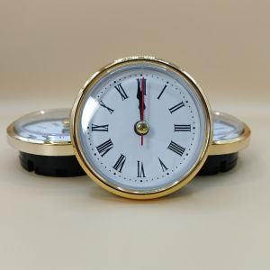 2PCS Quartz Mini Clock Insert for DIY with Roman Numerals Gold Plated (65mm) (Battery not included)