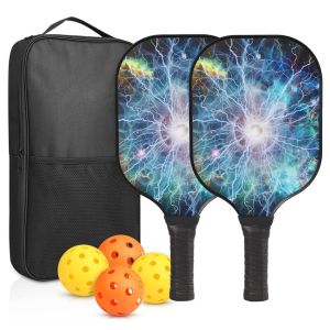 [SG stock Fast Shipping]Fiberglass Pickleball Paddles Set of 2 USAPA Approved Pickleball Racket 2 Pack Pickleball Racquet Comfort Grip Pickleball Kit Games Equipment with Balls Carry Bag 8EFG