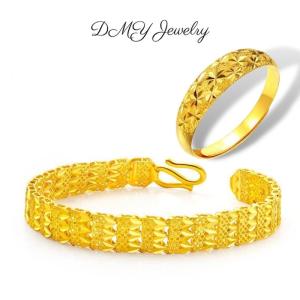 DMY Jewelry 18k Rose Gold Bracelet/916 Gold Bangle/916 Gold/men 916 Gold/men Gold Bracelet/bracelet 916/jewellery Set/women Jewelry Set/fashion Jewelry Set/jewellery Set For Women/heart Bracelet Ring Set