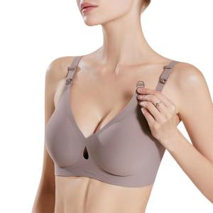Liền mạch Áo ngực cho bà bầu bảo hiểm đầy đủ dễ dàng phía trước Clasp hỗ trợ Áo ngực cho con bú không dây cho phụ nữ mang thai đồ lót