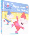 Peppa Pig: Peppa Goes Ice Skating by Ladybird Books Ltd wood plank book Ladybird pink pig girl: pink piggy sister to skating piggy. 