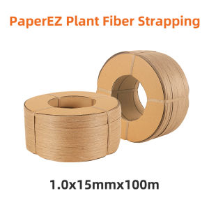 PaperEZ 15mm Heavy Duty Plant Fiber Pallet Strapping Eco Paper Strap 100m Plastic Strap Replacement