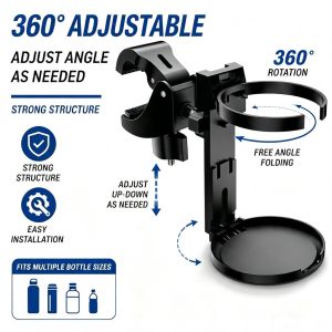 Bicycle Water Bottle Holder Clamp On Handlebar Cup Rack For Motorcycle E-Bike Stroller