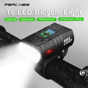 Bicycle Light 1500LM 2500MAH 6 Modes Bicycle Front Light Waterproof USB Rechargable Safety Light Bike Light Cycling Front Rear Light Power Display Cycling Accessories