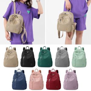 Solid Color Shoulder Backpack Large Capacity Waterproof Travel Rucksack Mini Portable Knapsack Lightweight Student School bag2026