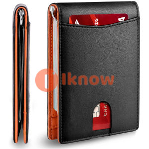 Minimalist Slim Smart Wallet for Men with Money Credit Card Clip Mini RFID Blocking Leather Mens Thin Wallet Card Holder