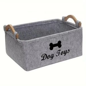 Kirilgu FeltStorage Basket Large Capacity Versatile Durable Organizer Durable Letter Pattern Cleaning Supplies Basket For Cat Dog 6B2Z9