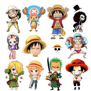 Set 12 Sticker Luffy onepiece cắt sẵn Khổ A5 Dễ Thương Chống NướcDecal Dán Mũ Bảo HiểmValiTivi Đàn Laptop - Cắt Sẵn