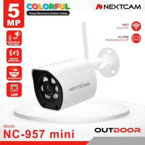NEXTCAM NC-957 Mini Outdoor Wifi CCTV 5MP dengan Colorful Night Vision & Komunikasi Dua Arah