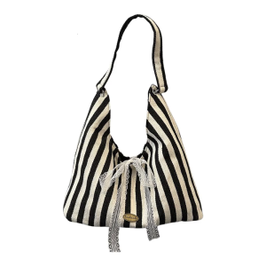 Women Shoulder Bag Striped Armpit Bag Trendy Handbag All-matching Top Handle Bag Large Capacity Commuting Bag