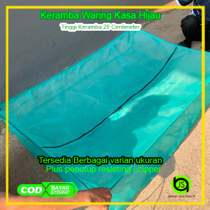 BJS - Keramba Ikan Kecil waring casa hijau siap pakai tinggi 25cm plus penutup resleting tersedia berbagai macam ukuran 100x50x25