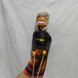 Wayang Golek Kayu Buta Gundul Buta Rambut Siul dan Monyong Seni Tradisional Ukuran Sedang tinggi 35 - 40 cm Bisa Pilih