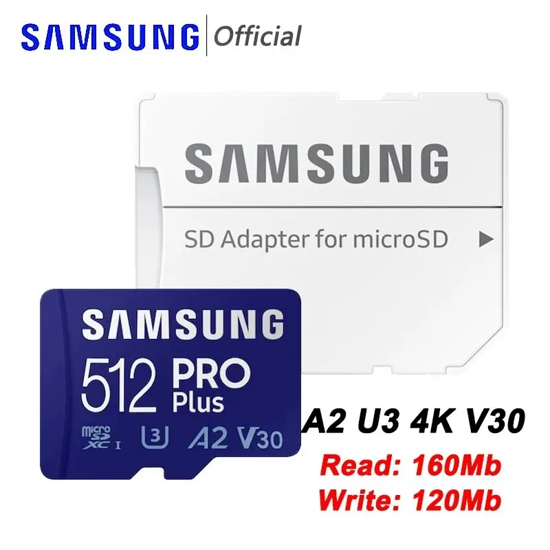 Samsung Micro SD Pro Plus Card, 512GB, 256GB, 128GB, Nintendo