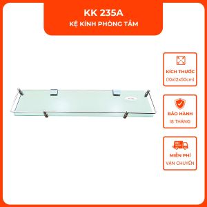 Kệ kính thẳng 10 ly có lan can rào quanh VINA KK 235A size 10x12x50cm