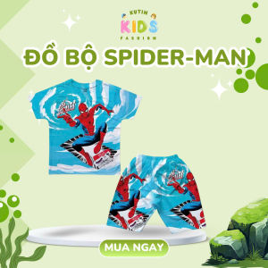Đồ bộ siêu nhân nhện siêu anh hùng chất liệu thun lạnh thoáng mát size từ 10-40kg