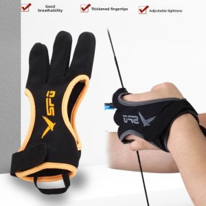 SWEET TIM ปลายนิ้วหนัง ถุงมือสามนิ้ว ไม่ลื่น ที่ป้องกันมือ ถุงมือธนู Recurve ผู้พิทักษ์ น้ำหนักเบา ถุงมือสำหรับดึงธนู ป้องกันการเล่นกีฬา