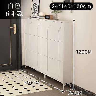 Ultra-thin Narrow Flip Shoe Cabinet Slim Entryway Cabinet Space-Saving Hidden Storage for Home Indoor Entrance Hallway
