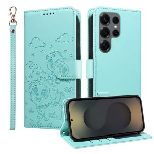 For Samsung Galaxy S25 S24 S23 Ultra / S25 S24 S23 Plus / S21 S23 S24 S25 FE Phone Case Pet Dog Magnetic Leather Wallet Card Slot Flip Case Casing