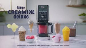 Ninja Creami Deluxe Pints 2 Pack Compatible with NC500 Series Creami Deluxe Ice Cream Makers Genuine Ninja Pint BPA-Free & Dishwasher Safe Color Lids 1 Pint Each Clear/Coral/Yellow XSKPNTLD2 ​