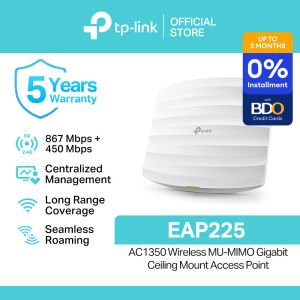 TP-Link Official Store | EAP225 AC1350 | 2.4GHz and 5GHz Dual Band Easy Installation WiFi Hotspot Omada PoE Wireless Network Pisowifi Access Point