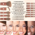 13pcs Soft Make Up Brush Set Brushes with Flannel Cloth Bag Powder Makeup Brushes Set with Leather Bag Foundation Powder Eyeshadow Concealer Blush Eyeshadow Concealer Liquid makeup tool Make Up Brush Kit Tools. 