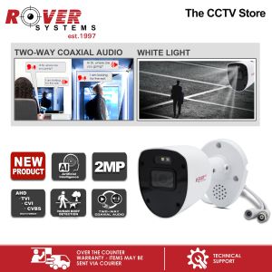 Rover Systems 2MP Bullet Outdoor XVI DUAL LIGHT TWO-WAY COAXIAL AUDIO CCTV Camera Built-in MIC and SPEAKER | Required Rover DVR