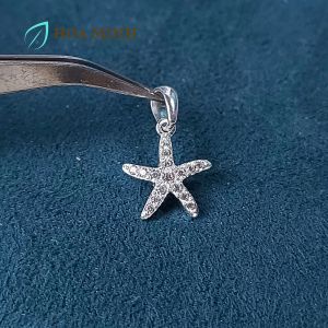 Mặt dây chuyền bạc kiểu ngôi sao biển đính đá size 11.5mm C0111 Hoa Minh Gem